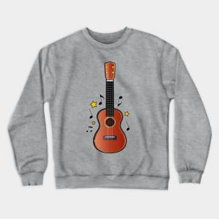 Ukulele with Notes and Stars Crewneck Sweatshirt